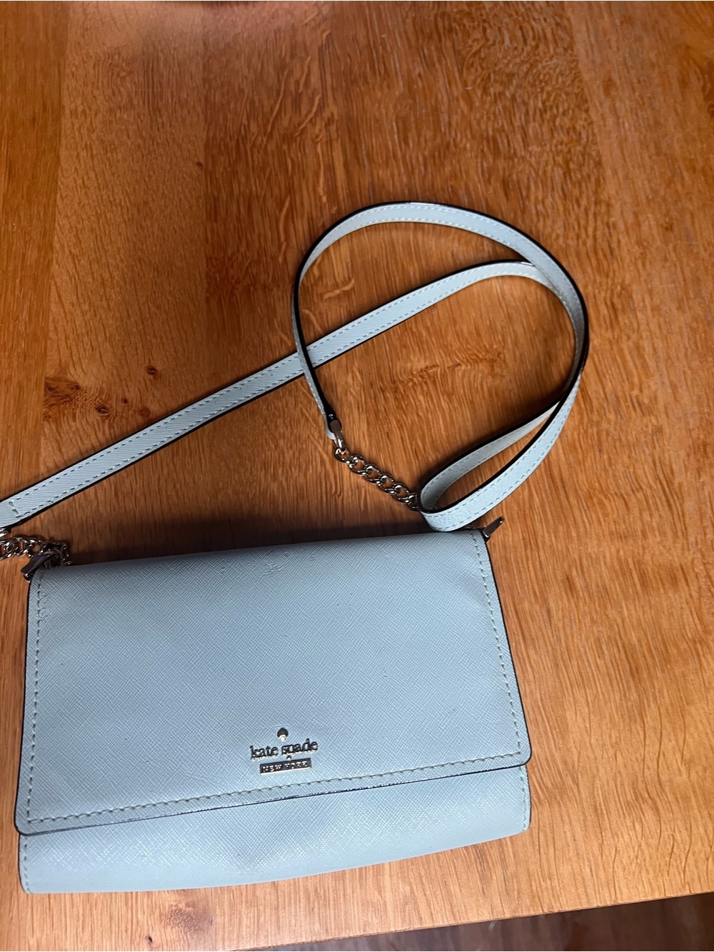 kate spade Saffiano Leather Crossbody with Gold Chain - Picture 3 of 11